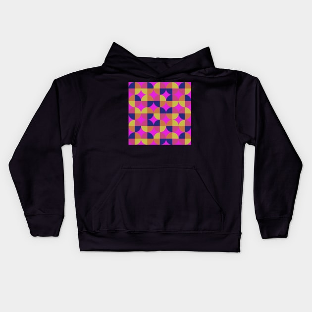 bright colorful neo geo design Kids Hoodie by pauloneill-art